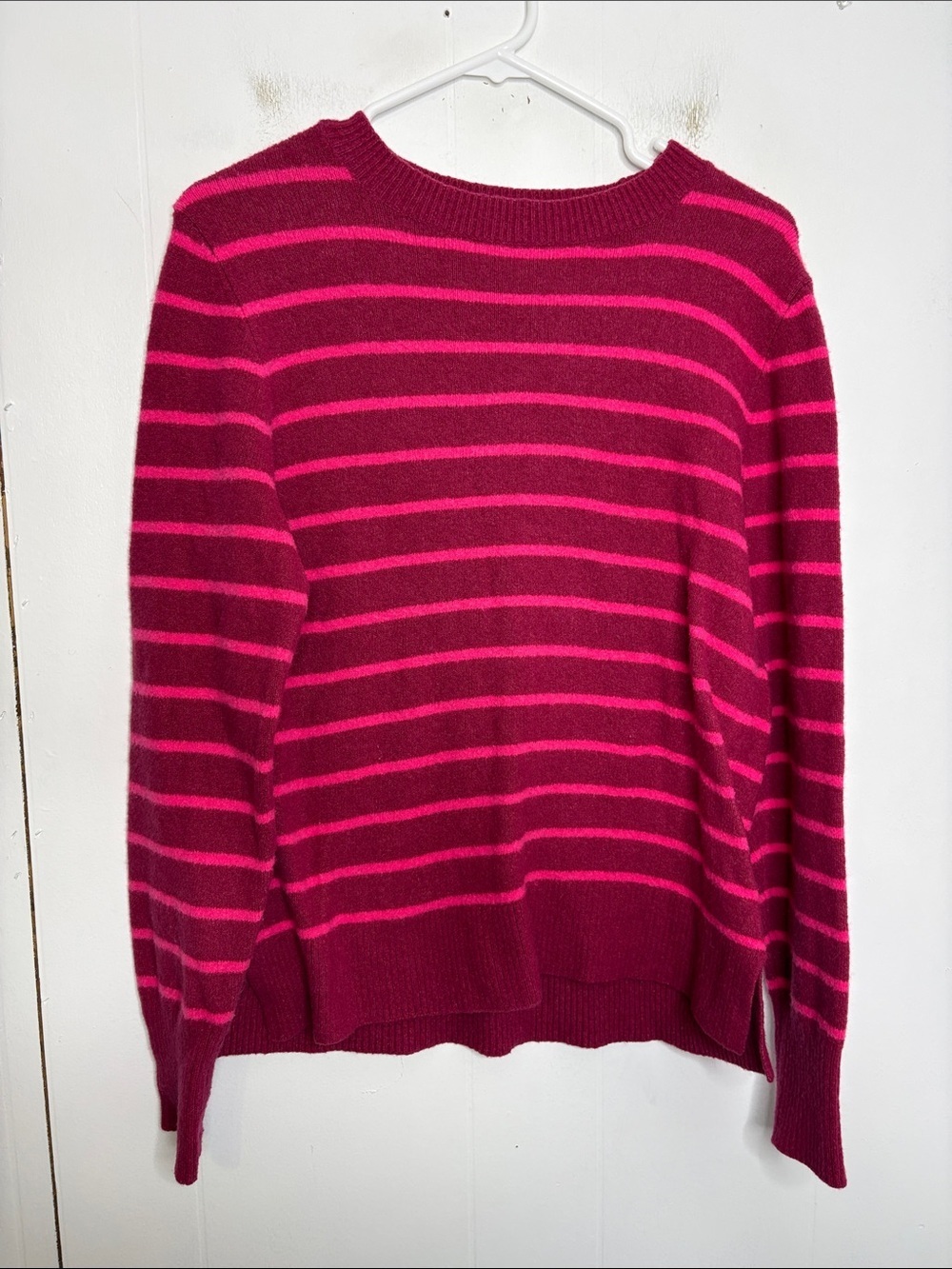 J Crew Sweater Womens Medium Extra Soft Striped Knit Cozy Comfy Wool Blend